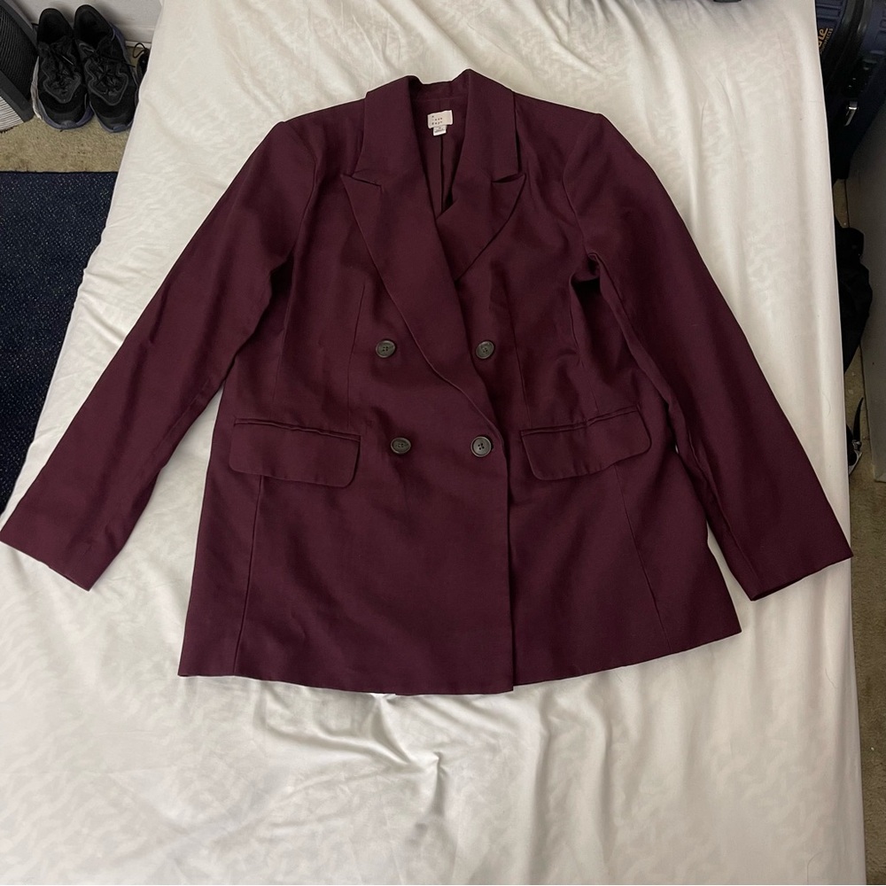 A New Day Red Blazer with Notched Lapel